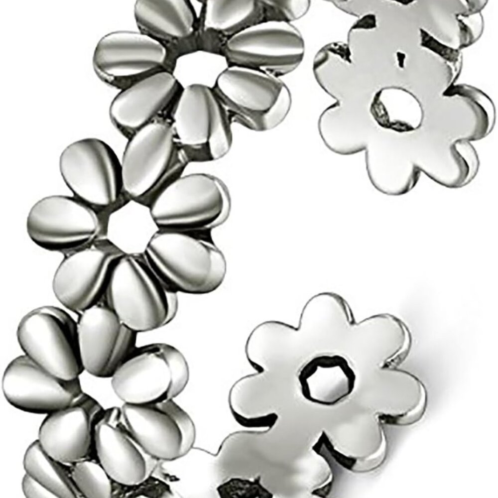 Toe Rings  Flower Hawaiian Leaf Sterling Silver Band Ring  Stylish Toe Rings F